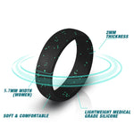 SH100 Anello in silicone largo 5,7 mm Anello per coppia glitterato, No.8, No.9