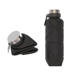 Bicchiere telescopico da viaggio per bottiglia d'acqua pieghevole in silicone per esterni con moschettone, 700ml Black, 700ml Grey, 700ml Red, 700ml Wine Red, 700ml Blue