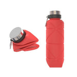Bicchiere telescopico da viaggio per bottiglia d'acqua pieghevole in silicone per esterni con moschettone, 700ml Black, 700ml Grey, 700ml Red, 700ml Wine Red, 700ml Blue