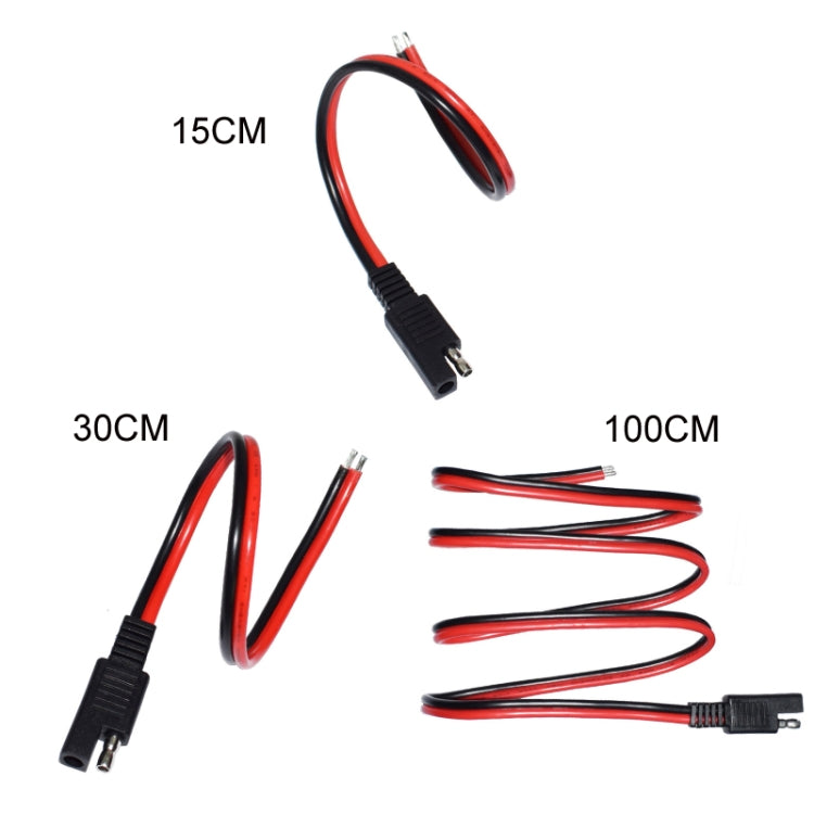 Cavo di prolunga di alimentazione SAE per batteria solare per auto da 2 pezzi 20A, 15cm, 30cm, 100cm