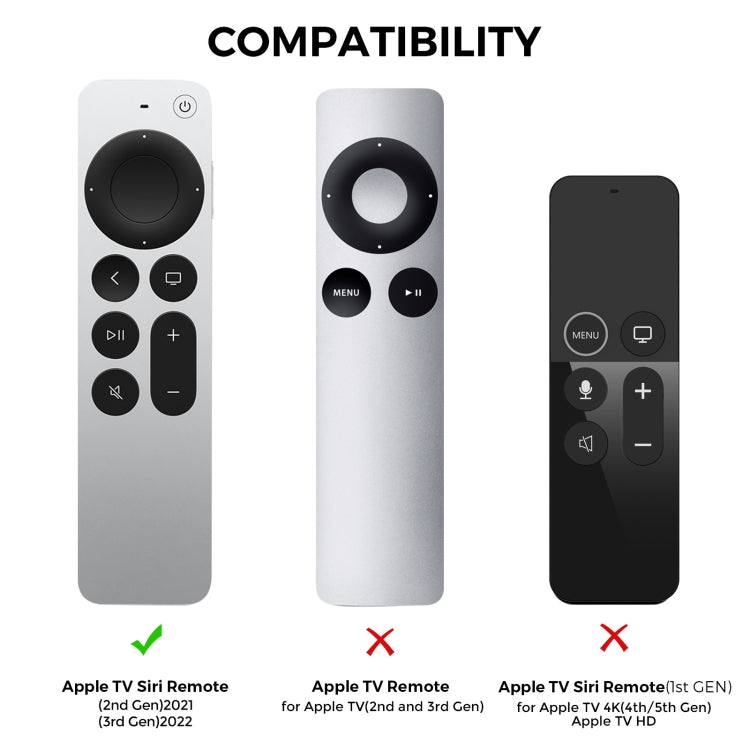 Per Apple TV Siri Remote 2/3 AhaStyle PT166 Custodia protettiva in silicone per telecomando Custodia protettiva antiscivolo a righe