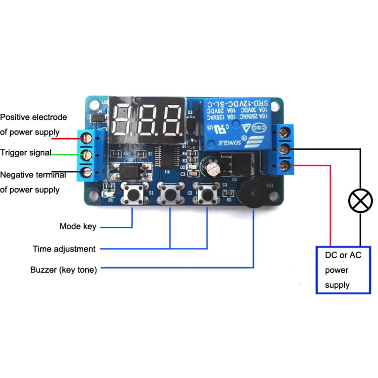 DK-C-01 Modulo relè di ritardo del circuito anti-inversione Modulo di controllo del ritardo di temporizzazione DC12V, DC 12V