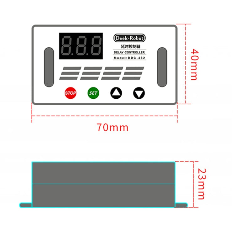 Deek-Robot DDC-432 Interruttore relè di ritardo DC5V-30V Dual MOS Tube Display digitale Controller relè temporizzato, Time Relay Controller