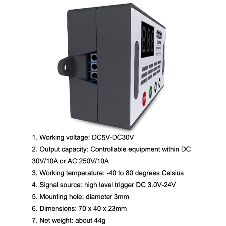 Deek-Robot DDC-432 Interruttore relè di ritardo DC5V-30V Dual MOS Tube Display digitale Controller relè temporizzato, Time Relay Controller