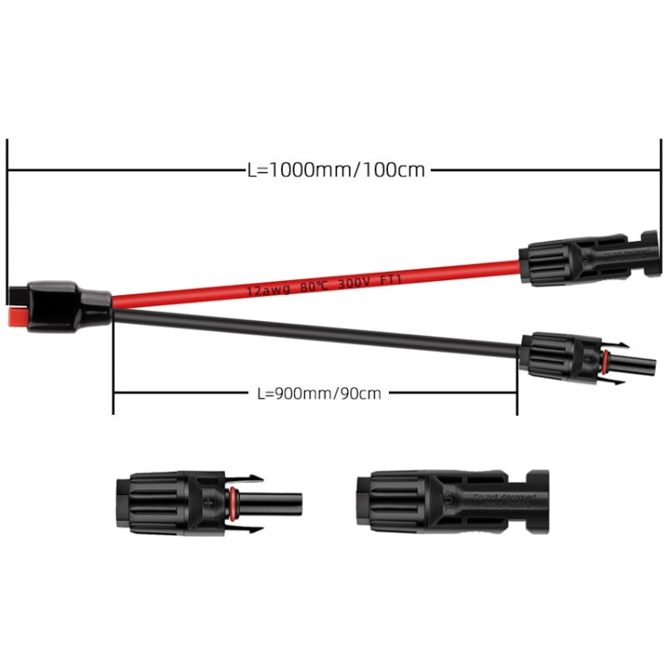 Cavo di ricarica per batterie Anderson Mobile da MC4 a 30A, 1.0m, 1.85m, 3.65m
