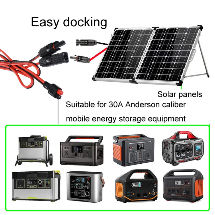 Cavo di ricarica per batterie Anderson Mobile da MC4 a 30A, 1.0m, 1.85m, 3.65m