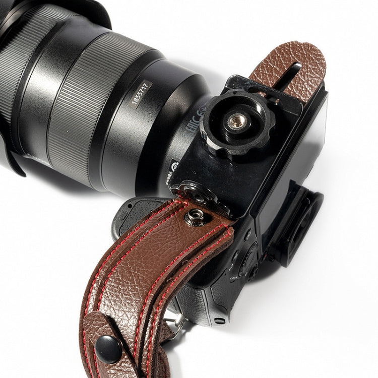 Cinturino da polso per fotocamera SLR Cinturino da polso in pelle microfibra anti-caduta per fotocamera