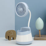 Ventilatore portapenne da tavolo con ricarica USB