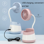 Ventilatore portapenne da tavolo con ricarica USB