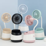 Ventilatore portapenne da tavolo con ricarica USB