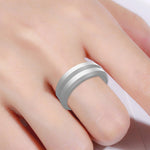 SiR053 Anello in silicone con bordo scanalato a forma di V. Anello per coppie sportive all'aperto, No.7, No.8, No.9