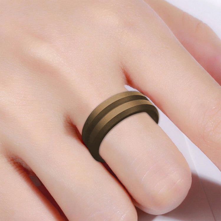 SiR053 Anello in silicone con bordo scanalato a forma di V. Anello per coppie sportive all'aperto, No.7, No.8, No.9