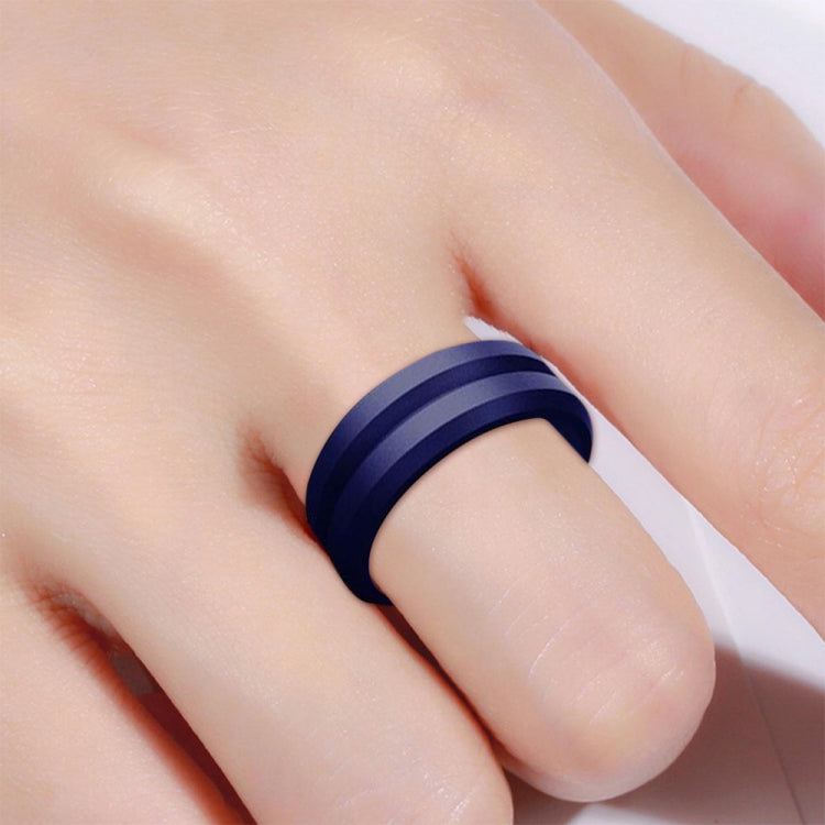 SiR053 Anello in silicone con bordo scanalato a forma di V. Anello per coppie sportive all'aperto, No.10, No.11, No.12