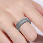 SiR053 Anello in silicone con bordo scanalato a forma di V. Anello per coppie sportive all'aperto, No.13, No.14