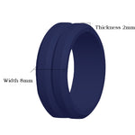 SiR053 Anello in silicone con bordo scanalato a forma di V. Anello per coppie sportive all'aperto, No.7, No.8, No.9