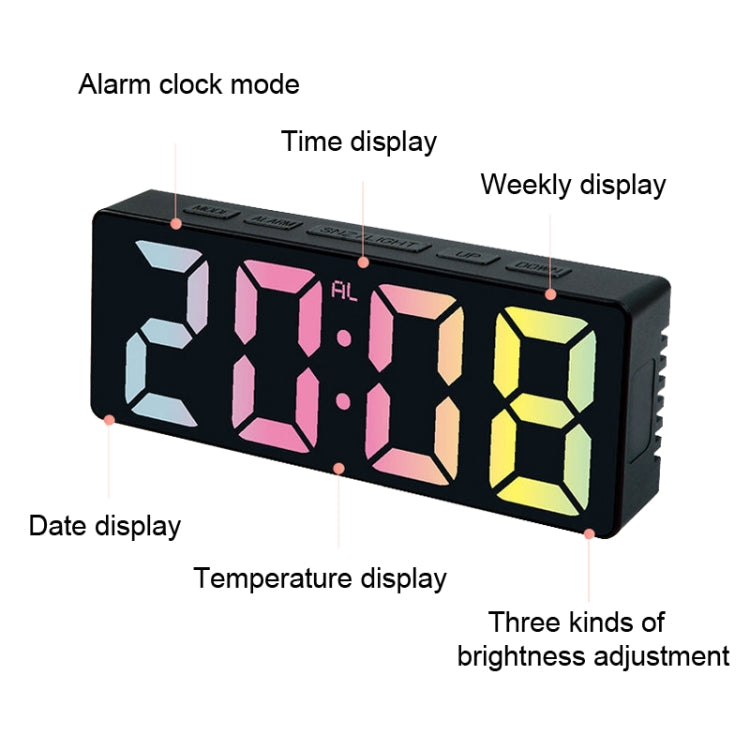 3806C LED Orologio da tavolo elettronico da salotto per la casa Calendario perpetuo Orologio da tavolo digitale