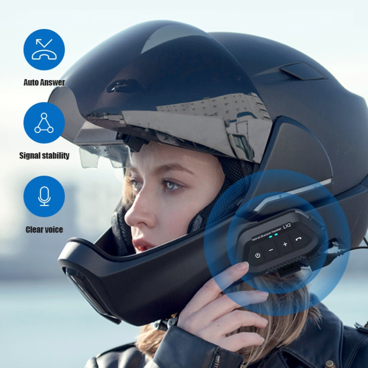 Auricolare Bluetooth per casco da moto LX2 Cuffie da moto impermeabili con cancellazione del rumore, LX2 (Black), LX2 (White)