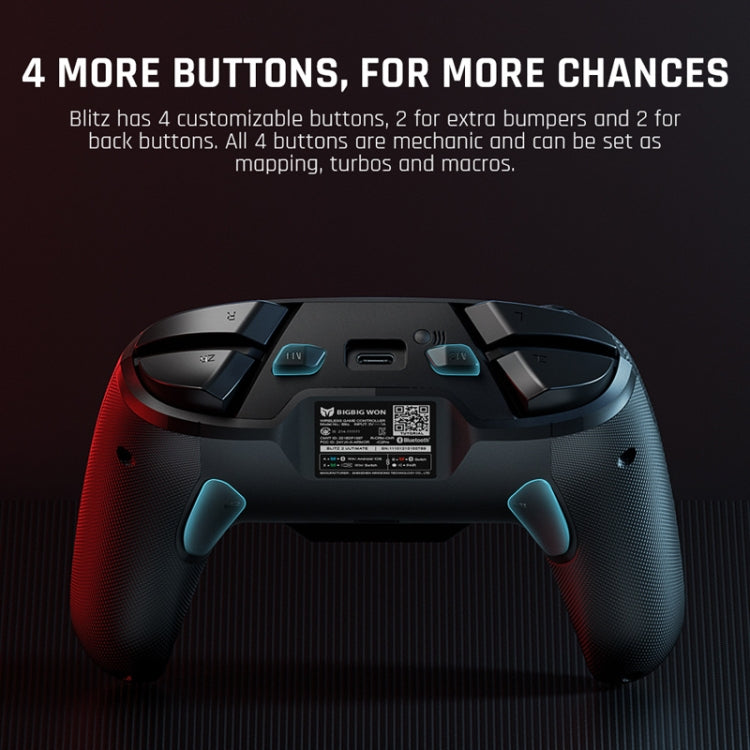 Interruttori di supporto dual mode con cavo Bluetooth Gamepad completamente meccanico / PC / Android / IOS, BIGBIGWON Blitz C2Pro, BIGBIGWON Blitz C2Pro+Base
