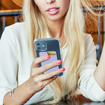 Custodia posteriore in silicone per carte smartphone