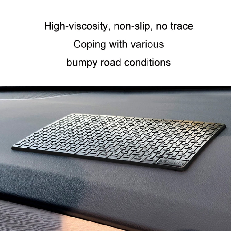 BEN.JACK Tappetino antiscivolo per cruscotto di controllo centrale per auto, Black Small, Transparent Small, Black Large, Transparent Large