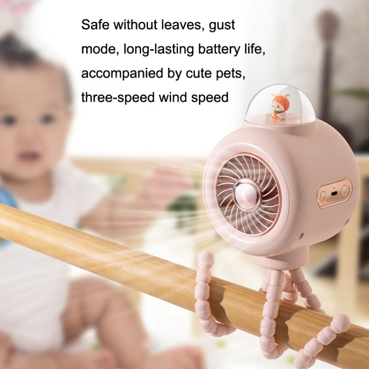 Ventilatore portatile per passeggino con testa oscillante