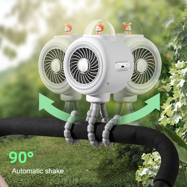 Ventilatore portatile per passeggino con testa oscillante