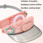 GL130-133 Mini ventilatore da campeggio portatile USB senza foglie con cappuccio per ventola da esterno, Star Rabbit, Sun Lion, Huahua Duck, Love Dragon