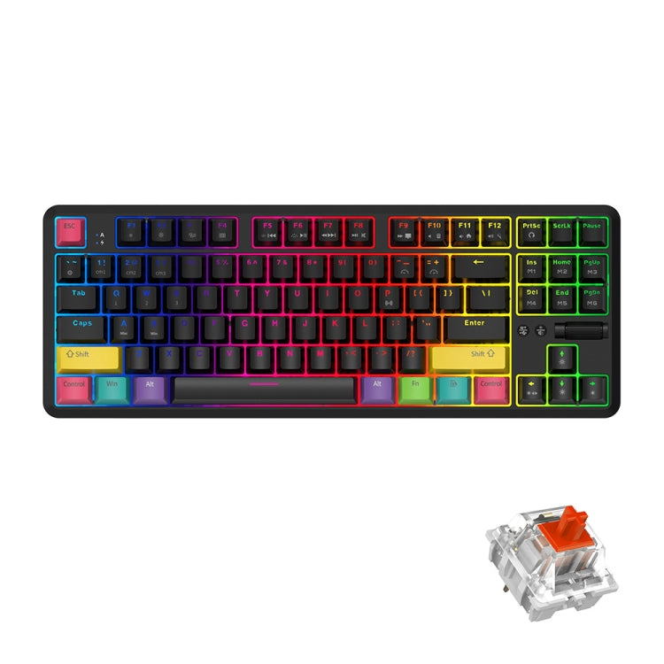 Ajazz K870T 87-Key Hot Swap Bluetooth/Wired Dual Mode Retroilluminazione RGB Office Game Tastiera Meccanica, Hot Swap Tea Shaft (Black), Hot Swap Red Shaft (White), Hot Swap Red Shaft (Black), Hot Swap Green Shaft (Black), Hot Swap Green Shaft (White)�...