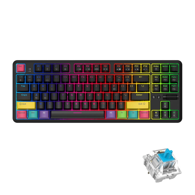 Ajazz K870T 87-Key Hot Swap Bluetooth/Wired Dual Mode Retroilluminazione RGB Office Game Tastiera Meccanica, Hot Swap Tea Shaft (Black), Hot Swap Red Shaft (White), Hot Swap Red Shaft (Black), Hot Swap Green Shaft (Black), Hot Swap Green Shaft (White)�...