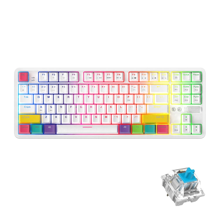 Ajazz K870T 87-Key Hot Swap Bluetooth/Wired Dual Mode Retroilluminazione RGB Office Game Tastiera Meccanica, Hot Swap Tea Shaft (Black), Hot Swap Red Shaft (White), Hot Swap Red Shaft (Black), Hot Swap Green Shaft (Black), Hot Swap Green Shaft (White)�...
