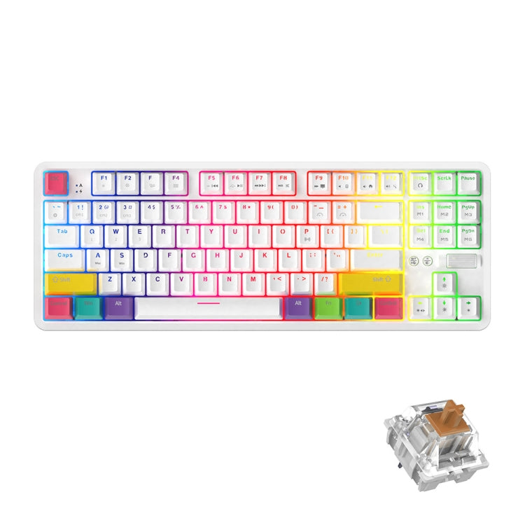 Ajazz K870T 87-Key Hot Swap Bluetooth/Wired Dual Mode Retroilluminazione RGB Office Game Tastiera Meccanica, Hot Swap Tea Shaft (Black), Hot Swap Red Shaft (White), Hot Swap Red Shaft (Black), Hot Swap Green Shaft (Black), Hot Swap Green Shaft (White)�...