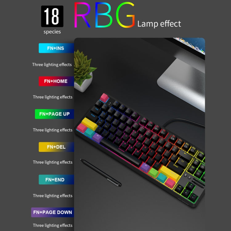 Ajazz K870T 87-Key Hot Swap Bluetooth/Wired Dual Mode Retroilluminazione RGB Office Game Tastiera Meccanica, Hot Swap Tea Shaft (Black), Hot Swap Red Shaft (White), Hot Swap Red Shaft (Black), Hot Swap Green Shaft (Black), Hot Swap Green Shaft (White) ...