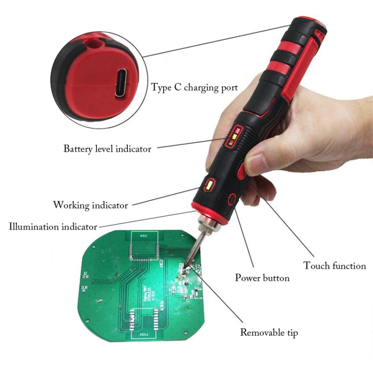 Kit saldatore wireless portatile ricaricabile USB, 11075