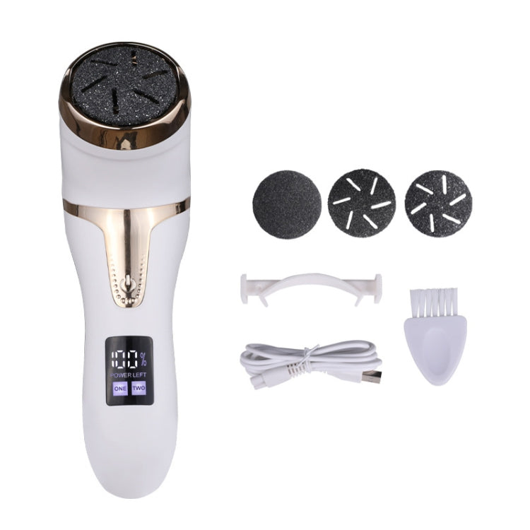 JD-510 Rimozione del callo del piede elettrico ricaricabile con aspirapolvere, White, 10 In 1 Kit White, Black, 10 In 1 Kit  Black