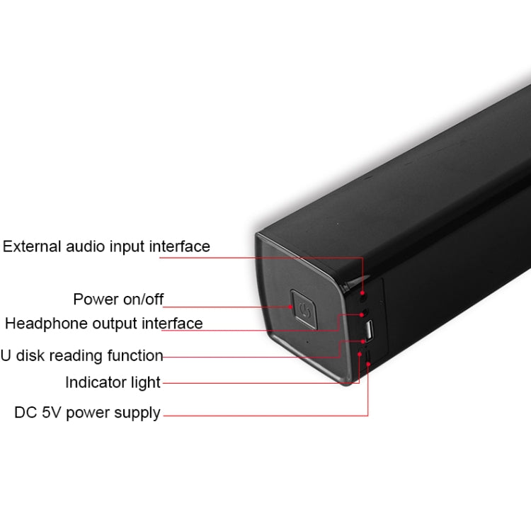 BT809S Desktop Long Gaming Altoparlante Bluetooth Computer USB Plug-in Intelligent Ambient Light Audio