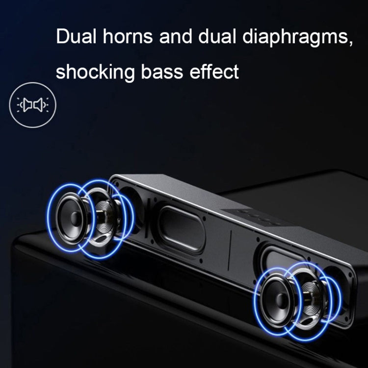 E-3562 Altoparlante wireless Bluetooth multifunzionale a striscia lunga da tavolo con luce colorata RGB, E-3562 (Black)