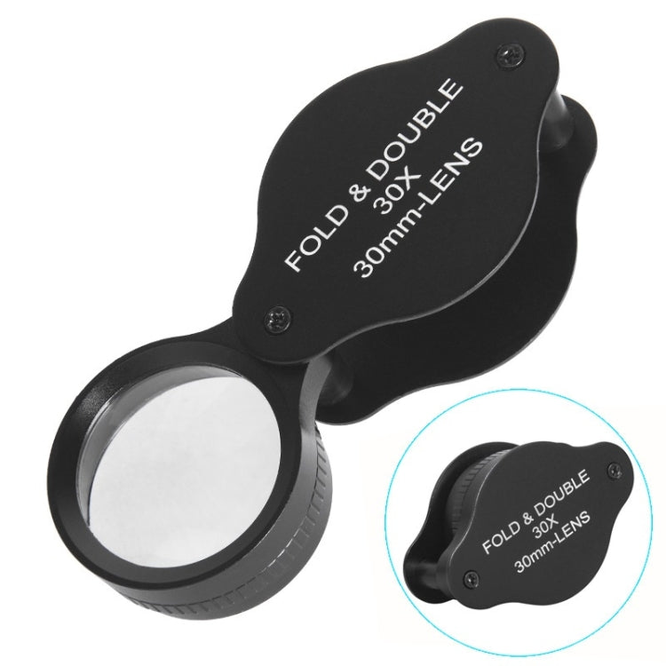 Lente d'ingrandimento pieghevole con lente in vetro ottico 30x