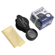 Lente d'ingrandimento pieghevole per valutazione di gioielli con lente in vetro ottico 30x 30 mm, 30X