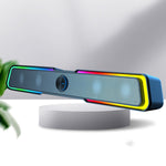 HP DHE6002S RGB Lights HiFi Sound Effect Computer Audio Desktop Long Strip Altoparlanti, Wired Version, Wired+Bluetooth Version