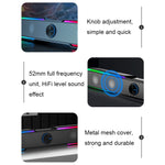 HP DHE6002S RGB Lights HiFi Sound Effect Computer Audio Desktop Long Strip Altoparlanti, Wired Version, Wired+Bluetooth Version