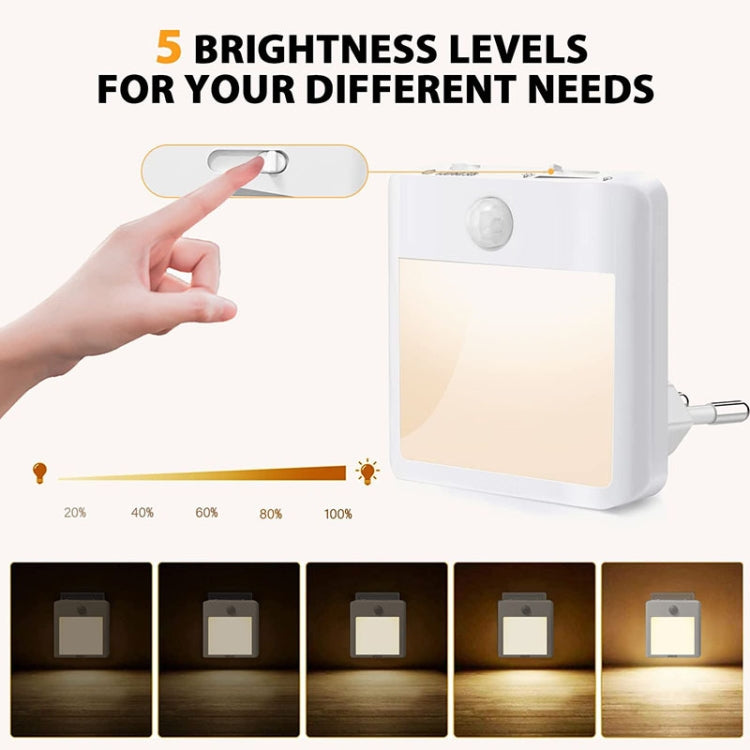 NL2101 Sensore di movimento LED Night Light AC Plug Dimmer Sleep Lights,Spec:, NL2101 Warm EU Plug, NL2101 Warm and White EU Plug, NL2101 Warm US Plug, NL2101 Warm and White US Plug, NL2101 Warm UK Plug, NL2101 Warm and White UK Plug