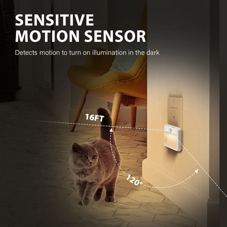 NL2101 Sensore di movimento LED Night Light AC Plug Dimmer Sleep Lights,Spec:, NL2101 Warm EU Plug, NL2101 Warm and White EU Plug, NL2101 Warm US Plug, NL2101 Warm and White US Plug, NL2101 Warm UK Plug, NL2101 Warm and White UK Plug