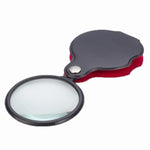 Lente d'ingrandimento pieghevole 6X con custodia in pelle