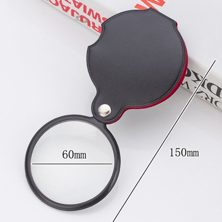 Lente d'ingrandimento pieghevole 6X con custodia in pelle