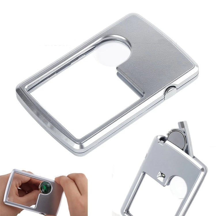 Lente d'ingrandimento portatile rettangolare 3-6X con LED 2 pezzi