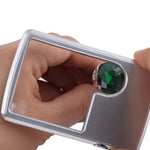 Lente d'ingrandimento portatile rettangolare 3-6X con LED 2 pezzi