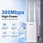 COMFAST CF-EW61 Access Point wireless per esterni, 300 Mbps, 2,4 GHz, con doppia antenna esterna da 5 dBi, EU Plug, US Plug, UK Plug, AU Plug