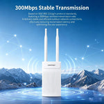 COMFAST CF-EW61 Access Point wireless per esterni, 300 Mbps, 2,4 GHz, con doppia antenna esterna da 5 dBi, EU Plug, US Plug, UK Plug, AU Plug