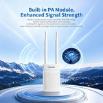 COMFAST CF-EW61 Access Point wireless per esterni, 300 Mbps, 2,4 GHz, con doppia antenna esterna da 5 dBi, EU Plug, US Plug, UK Plug, AU Plug
