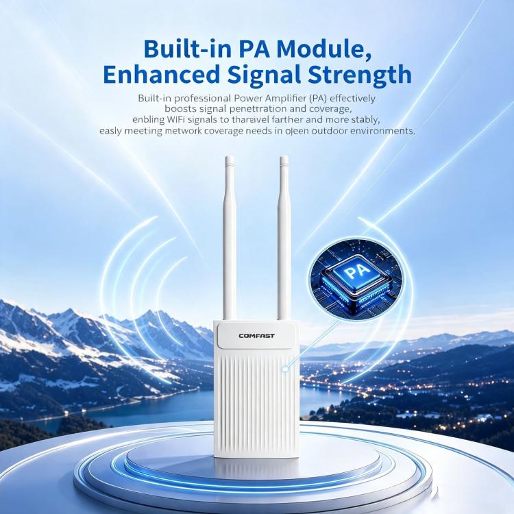 COMFAST CF-EW61 Access Point wireless per esterni, 300 Mbps, 2,4 GHz, con doppia antenna esterna da 5 dBi, EU Plug, US Plug, UK Plug, AU Plug